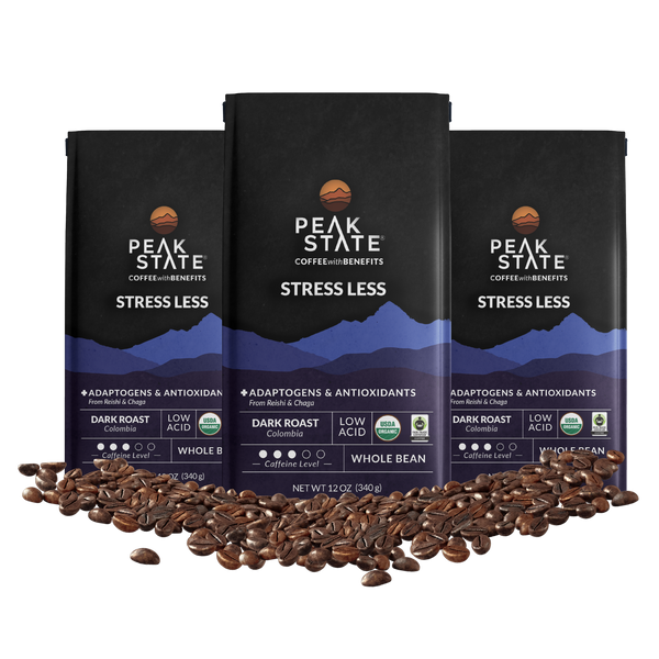 STRESS LESS Dark Roast - Three Pack (3 x 12 oz Bags)