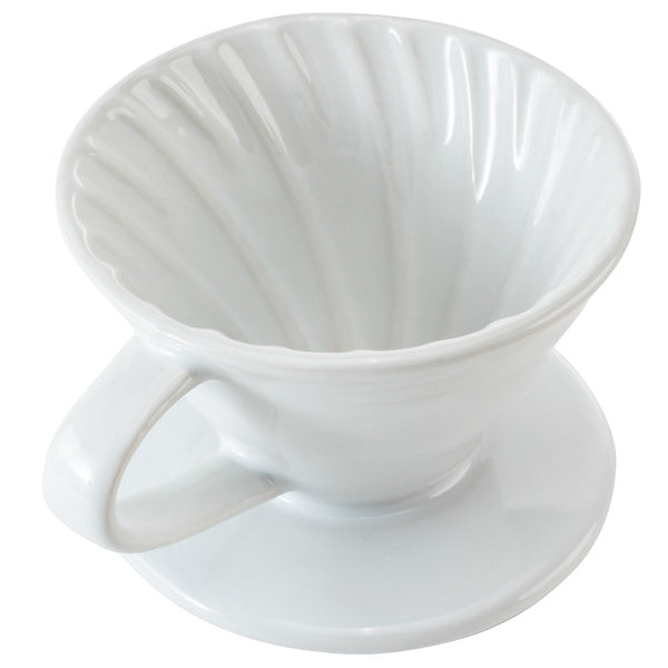 Restpresso 6 oz White Ceramic Coffee Dripper - 4" x 4" x 3" - 1 count box