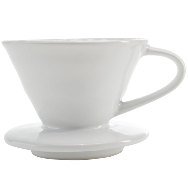 Restpresso 6 oz White Ceramic Coffee Dripper - 4" x 4" x 3" - 1 count box