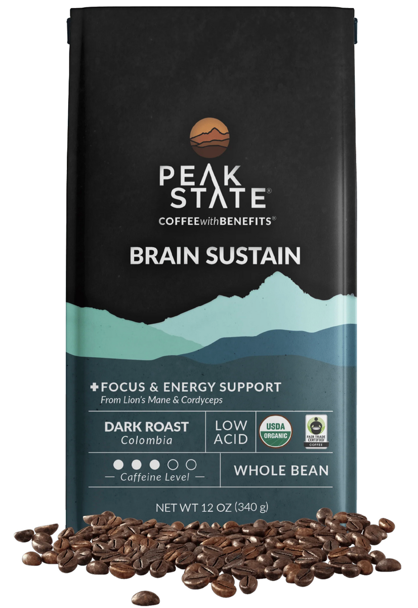 Whole Bean Colombia Dark Roast with Lion's Mane & Cordyceps