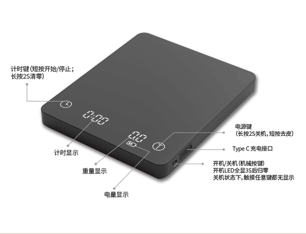 Precision Coffee Scale with Timer - made for Home Brewing