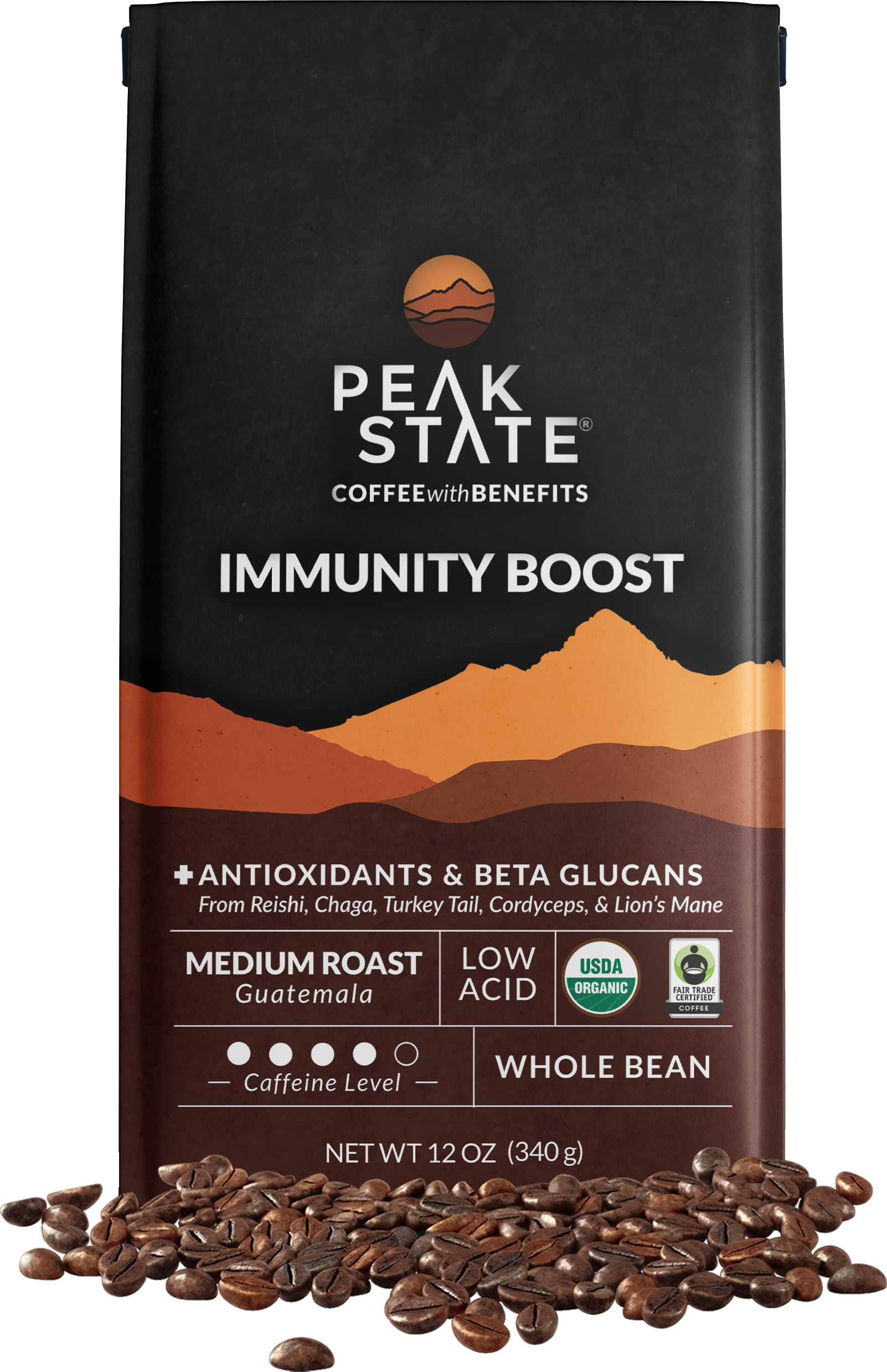 IMMUNITY BOOST Medium Roast - Three Pack (3 x 12 oz Bags) – Peak State  Coffee
