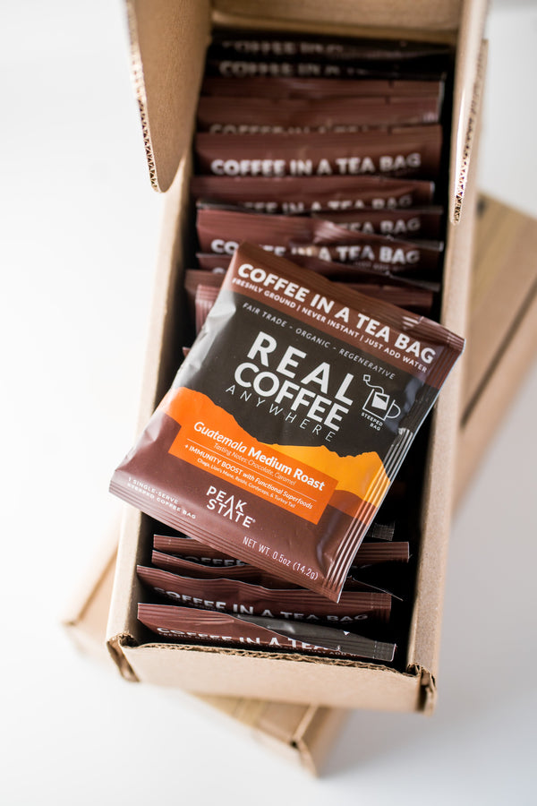Peak State Coffee in a Tea Bag - Single Serve Coffee Brew Bags